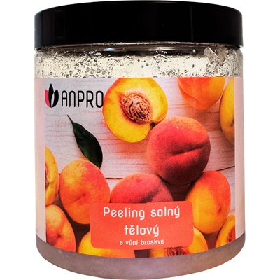 Anpro soľný telový peeling s broskyňovou vôňou 250 g