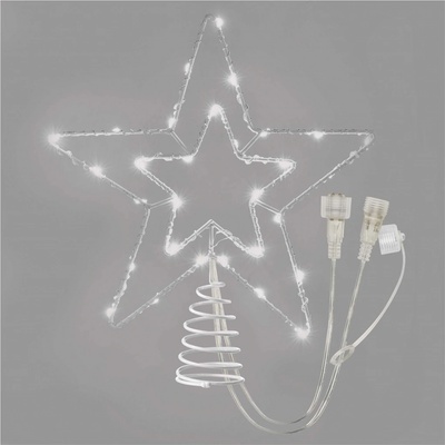 Emos D1ZC01 Standard LED spojov. vianoč. hviezda 28,5 cm vonkaj. aj vnútor. studená biela časovač