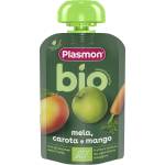 Plasmon БИО Плодова закуска Ябълка, морков и манго 6м+ 100г - bubu