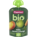 Plasmon БИО Плодова закуска Ябълка, морков и манго 6м+ 100г - bubu