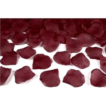 Okvětní lístky růží textilní tmavě červené bordó 5901157427137