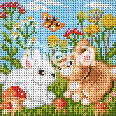 Milena Style Две зайчета - гоблен с щампа с конци Ariadna