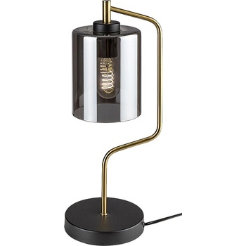 Rábalux Perez, indoor table lamp, matte black metal lamp with tinted colour glass shade, E27 1xMAX40W, H44cm, shade: H16, D13cm, (74202)