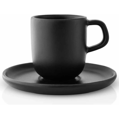 Eva Solo Šálka na espresso s podšálkou NORDIC KITCHEN čierna kamenina 70 ml