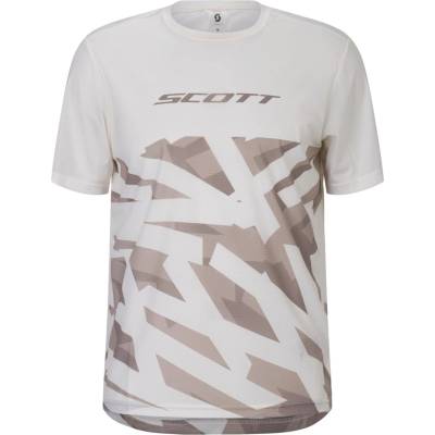 Scott Мъжка фланелка с къс ръкав за колоездене Scott Tee Vertic Lt S/S Cycling jersey - Cotton White - размер M (056-4080-0212)