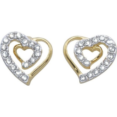 CRYSTalp Nadčasové pozlacené náušnice se Swarovski krystaly Solitare 42113.G