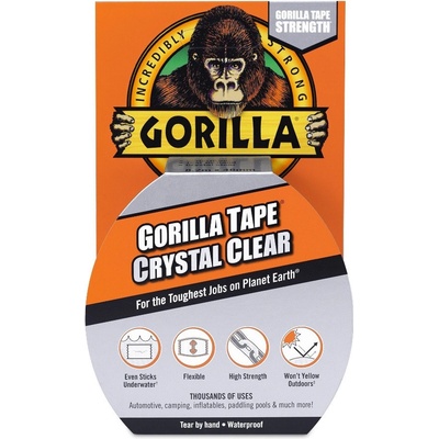 Gorilla Tape Crystal Clear Repair Vodeodolná čistá opravná páska 8,2 m x 48 mm kryšťalovo čistá