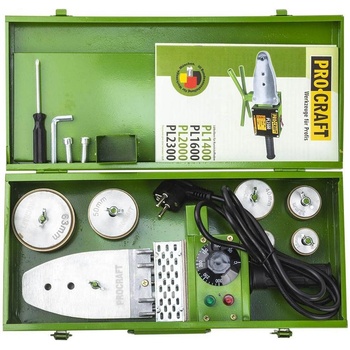 Procraft Поялник за полипропиленови (pp) тръби, 1600w, с 6 глави (20 мм, 25 мм, 32 мм, 40мм, 50мм, 63мм), procraft pl1600, в метална кутия (uni-08698)