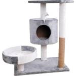  Котешко дърво със сизалени стълбове сиво и бяло, h55 cm (4127-G)