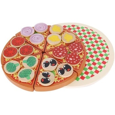 Kruzzel 22471 Dětská dřevěná pizza sada 27 ks