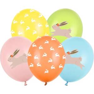 PartyDeco Латексов балон - Скачащо зайче микс