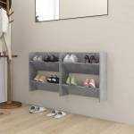 vidaXL Стенни шкафове за обувки, 2 бр, бетонно сиво, 60x18x60 см, ПДЧ (806727)