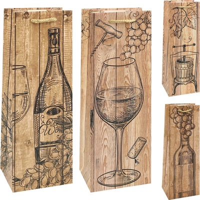 Darčeková taška na fľašu vína 12,5 x 10 x 36 cm