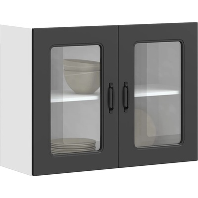 vidaXL Кухненски стенен шкаф с стъклена врата, Kalmar, инженерно дърво (853608)