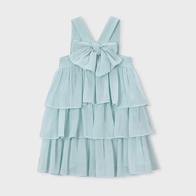 Mayoral Рокля с ефирна материя в синьо-зелен цвят за мини момиче Mayoral