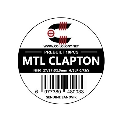 Coilology MTL Clapton SANDVIK Ni80 27/37 2.5mm 6/5LP 0.73ohm 10pcs