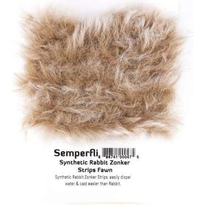 Semperfli Sytetické Proužky Králičí Kůže Synthetic Rabbit Zonker Strips Fawn