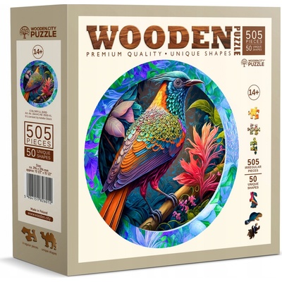 Wooden City Dřevěný barevný pták 505 dílků