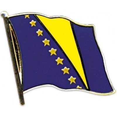 Odznak (pins) 20mm vlajka Bosna a Hercegovina - farebný