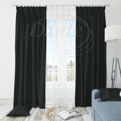 Látka Blackout UNI 126 černý na závěsy, polštářky - 50 x 50 cm