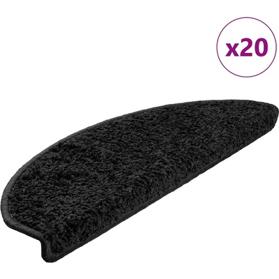 vidaXL Изтривалки за стълби, 20 бр. , 65x21x4 см, черни, полукръгли, големи (3365846)