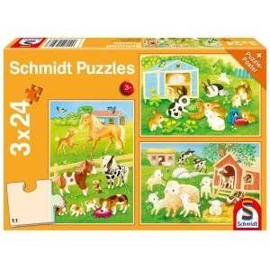 Schmidt Spiele Puzzle 3x24 Cute Pets G3