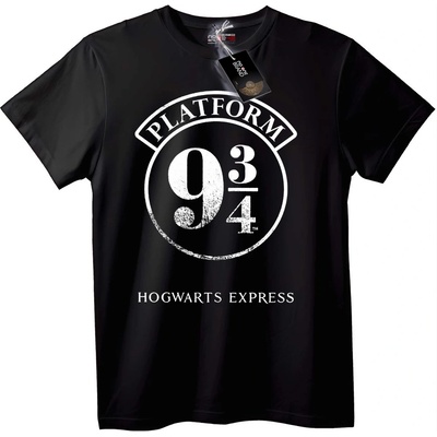 NOONEBRAND Тениска Влак Hogwarts Express Платформа 9 3/4 - L, Black