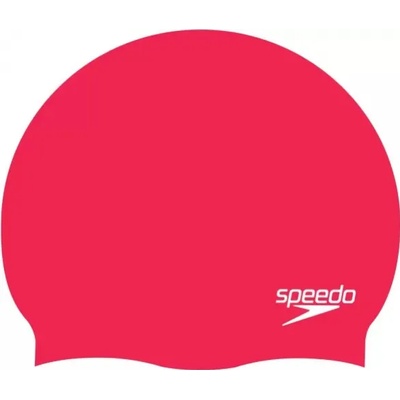 Speedo plain moulded silicone cap червен