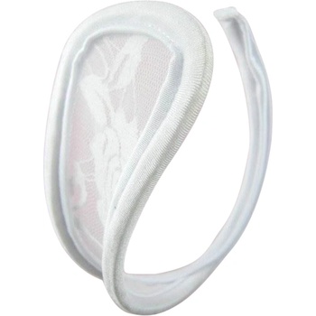 SuperLove Invisible Strapless C String Transparent Floral Lace White
