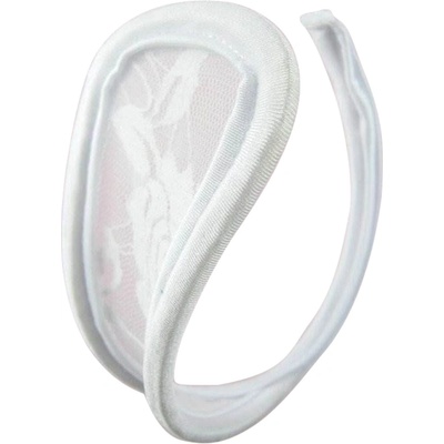 SuperLove Invisible Strapless C String Transparent Floral Lace White