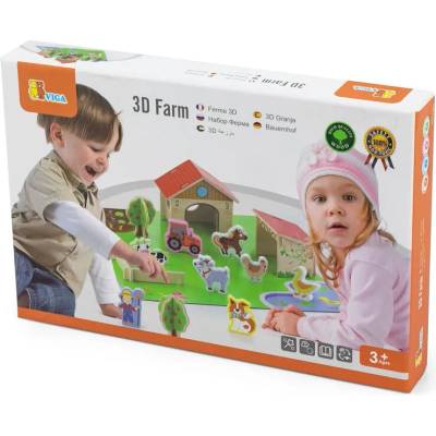 Viga Toys Игрален комплект Viga - 3D ферма (50540)