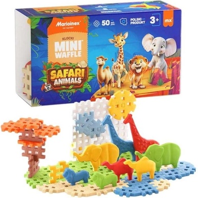 Marioinex Мини вафлен конструктор Marioinex " Животни от сафари" , 50 части
