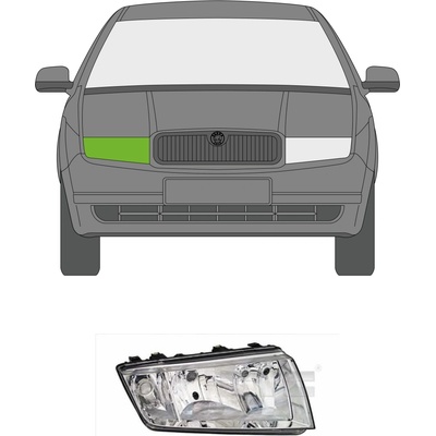 Pravé přední světlo Škoda Fabia 1 Chromové / 00-08 – Hledejceny.cz