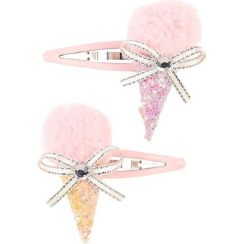 Souza! Souza! - Фиби за коса Damanja - розови със сладолед - 2 бр