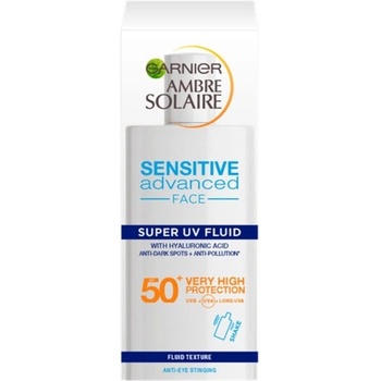 Garnier Ambre Solaire Sensitive Advanced SPF 50+ Слънцезащитен флуид за лице за чувствителна кожа