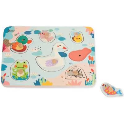 Classic World Детска играчка Интерактивен пъзел Езерото от 8 дървени части, 18+ месеца