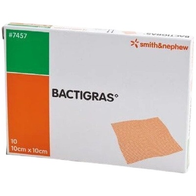SMITH&NEPHEW Krytí Bactigras antisept.s mastí 10 x 10 cm 10 ks