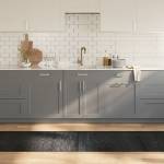 vidaXL Килим, правоъгълен, сив, 70x300 см, бамбук (376754)