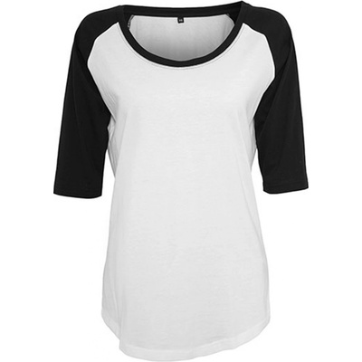 Built your Brand Contrast Raglan bílá/černá