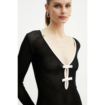 Elisabetta Franchi Рокля Elisabetta Franchi в черно среднодълга с кройка по тялото AM56T51E2 (AM56T51E2)