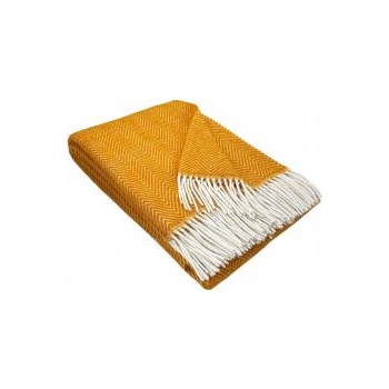 Interblanket Вълнено Одеяло „Рибена Кост В Оранжево - Мекота, Топлина И Стил За Вашия Дом