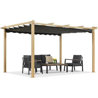 Garden Point Барбадос пергола за тераса 3х4 м Garden Point woodlike-anthracite (ROGAP1345)