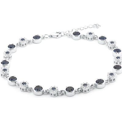 Rafity stříbrný náramek se safíry a zirkony B0040-0508