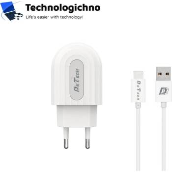DeTech Зарядно DeTech DE-28C 220V 2.4A + Type-C кабел (090501034)