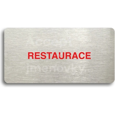 ACCEPT Piktogram RESTAURACE - stříbrná tabulka - barevný tisk bez rámečku