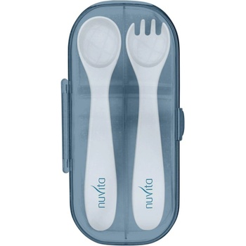 8477 Nuvita комплект вилица и лъжица в кутия POWDER BLUE (5350555034803)