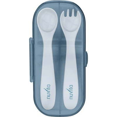 8477 Nuvita комплект вилица и лъжица в кутия POWDER BLUE (5350555034803)