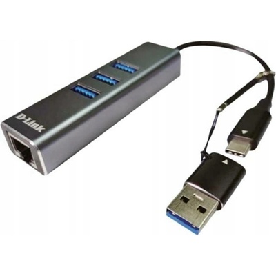 D-Link USB-C/USB to Gigabit Ethernet Adapter with 3 USB 3.0 Ports DUB-2332