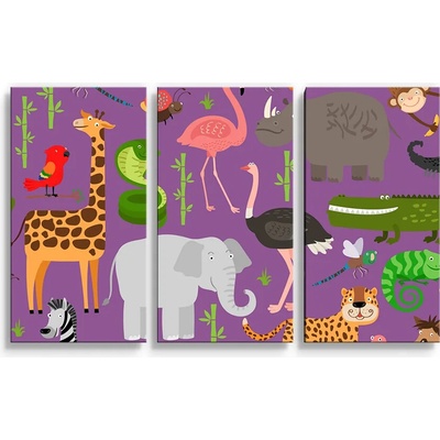 SABLIO Obraz - 3-dílný Animované safari Varianta: 120x80cm