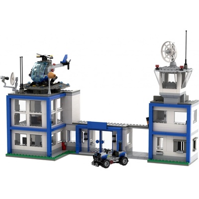 BRIXIES Plus 222.403 Policejní stanice s vrtulníkem a vozidlem, 819 k